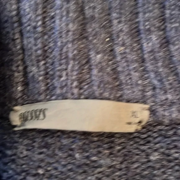 ONASSIS blue lambswool Shawl Collar Sweater size XL